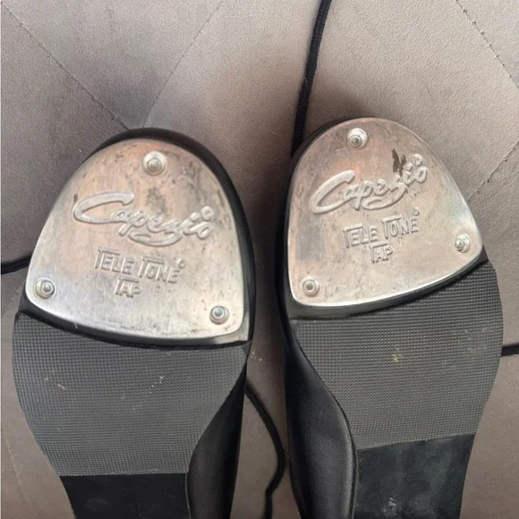 Capezio tic tap toe tap shoes Oxford lace up black size 4 rn #63356 - Picture 9 of 11